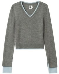B+ AB - V-Neck Contrast-Trim Sweater - Lyst