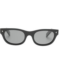 Prada - Eckige Sonnenbrille Mit Logo-Schild - Lyst