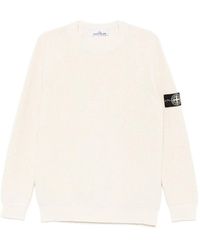 Stone Island - Logo Cotton Sweater - Lyst