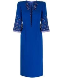 Jenny Packham - Sandrine Midikleid Mit Perlen - Lyst