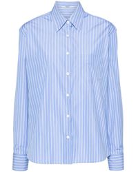 Prada - Chemise En Popeline À Rayures - Lyst
