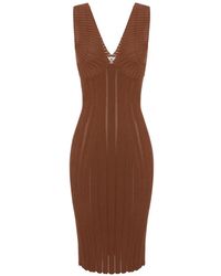 Elisabetta Franchi - Knit Openwork Dress - Lyst
