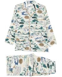 Olivia Von Halle - Yves Cadaqués Landscape-Print Pajamas - Lyst