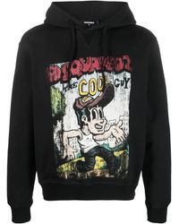 DSquared² - Graffit-Print Cotton Hoodie - Lyst