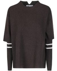 Sibel Saral - Layered-Sleeve Crew-Neck Sweater - Lyst