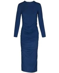 Tessitura Body Couture - Ruched Long-Sleeved Fitted Midi Dress - Lyst