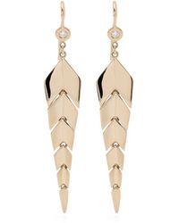 Jacquie Aiche - 14kt Yellow Gold Small Fishtail Drop Earrings - Lyst