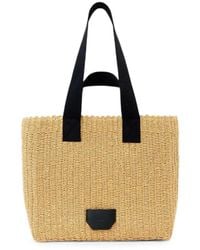 AllSaints - Izzy Woven Logo-Patch Tote Bag - Lyst