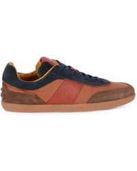 Tod's - Gommino-Detail Suede-Panelled Sneakers - Lyst