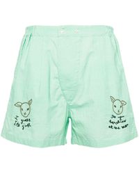 Bode - See You At The Barn Cotton Shorts - Lyst