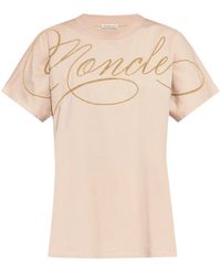 Moncler - T-Shirt With Embroidered Logo - Lyst