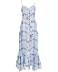 Lisa Marie Fernandez - Check Ruffled Maxi Dress - Lyst