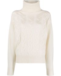 Woolrich - Turtleneck Cable-knit Jumper - Lyst