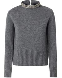 Pinko - Berlino Crystal-Embellished High-Neck Sweater - Lyst