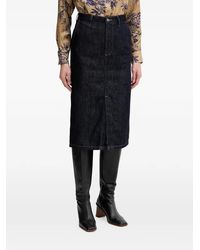 Sisley - Front-Slit Midi Skirt - Lyst