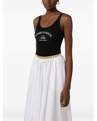 Elisabetta Franchi - Logo-Print Ribbed Bodysuit - Lyst