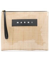 Marni Clutch aus Bast - Mehrfarbig