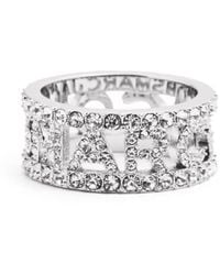 Marc Jacobs - Kristallverzierter Ring mit Logo - Lyst