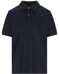 Prada - Logo-Triangle Polo Shirt - Lyst
