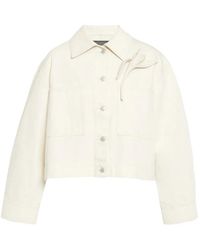 Erdem - Floral-Appliqué Cropped Denim Jacket - Lyst