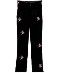Midorikawa - Embroidered Floral Trousers - Lyst