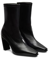 Stuart Weitzman - Stassi Stretch-Leather Ankle Boots - Lyst
