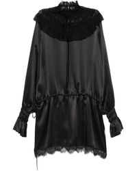 Ann Demeulemeester - Robe Courte À Volants Et Finitions En Dentelle - Lyst