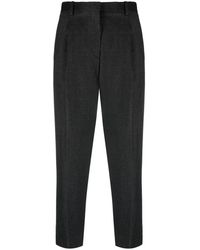Theory - Cropped High-waisted Trousers - Lyst