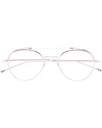 Thom Browne Bril Met Rond Montuur - Metallic