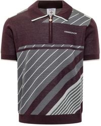 CASABLANCA - Short Sleeve Polo Shirt With Geometric Pattern - Lyst