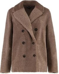 Max Mara - Futura Double-Breasted Shearling Coat - Lyst