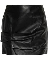 Isabel Marant - Agnes Draped Leather Mini Skirt - Lyst
