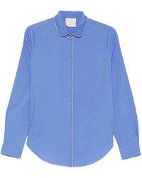 forte_forte - Piped-Trim Long-Sleeve Shirt - Lyst