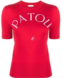 Patou - Intarsia Knit-logo Knitted Top - Lyst