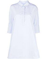 Jil Sander - Striped Half-sleeve Cotton Shirt - Lyst