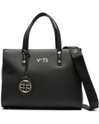 V73 - Elara Logo-lettering Leather Tote Bag - Lyst