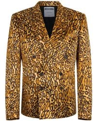 Moschino - Leopard-Print Double-Breasted Blazer - Lyst