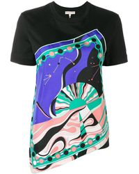 Emilio Pucci Copacabana Print Asymmetric T-shirt - Black