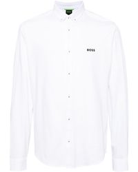 BOSS - Camisa con logo en relieve - Lyst