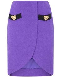 Moschino - Heart-Embellished Wrap-Effect Mini Skirt - Lyst