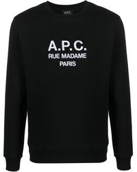A.P.C. - Organic-cotton Logo-print Jumper - Lyst