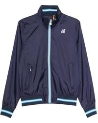 K-Way - Logo-Patch Striped-Trim Jacket - Lyst