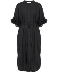 MEIMEIJ - Floral-Appliqué Belted Midi Dress - Lyst