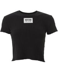 Moschino - Logo-Patch Ribbed T-Shirt - Lyst