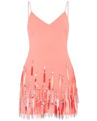 David Koma - Sequin-Embellished Spaghetti-Strap Mini Dress - Lyst