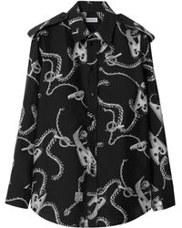 Burberry - Silk Graphic Print Shirt - Lyst