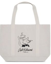 Café Kitsuné - Barista Fox Print Tote Bag - Lyst
