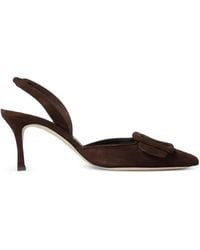 Manolo Blahnik - Maysli Buckle-Detail Heeled Pumps - Lyst