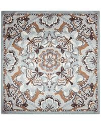 Lancel - Floral-Motif Silk Scarf - Lyst