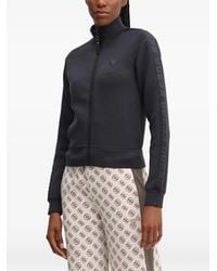 Guess - Logo-Tape Zip-Up Sweatshirt - Lyst